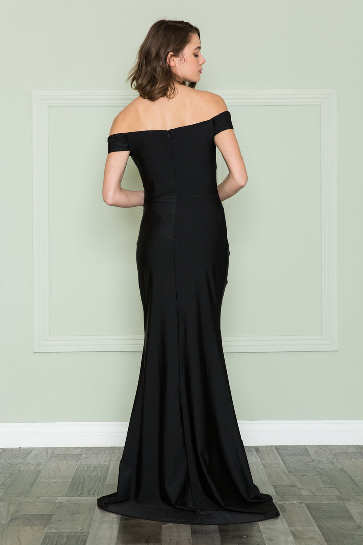Fitted Off Shoulder Gown by Poly USA 8798