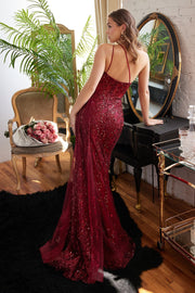 Fitted One Shoulder Sequin Gown by Ladivine KV1071