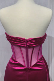 Fitted Satin Strapless Corset Gown by Ladivine CD269