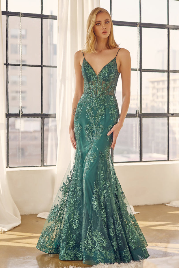 ALYCE 61564 Long Formal Dress with Plunging Neckline - Prom-Avenue