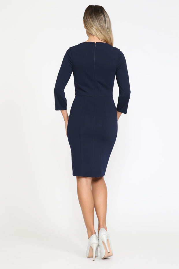 Fitted Short 3/4 Jersey Dress by Poly USA 8526