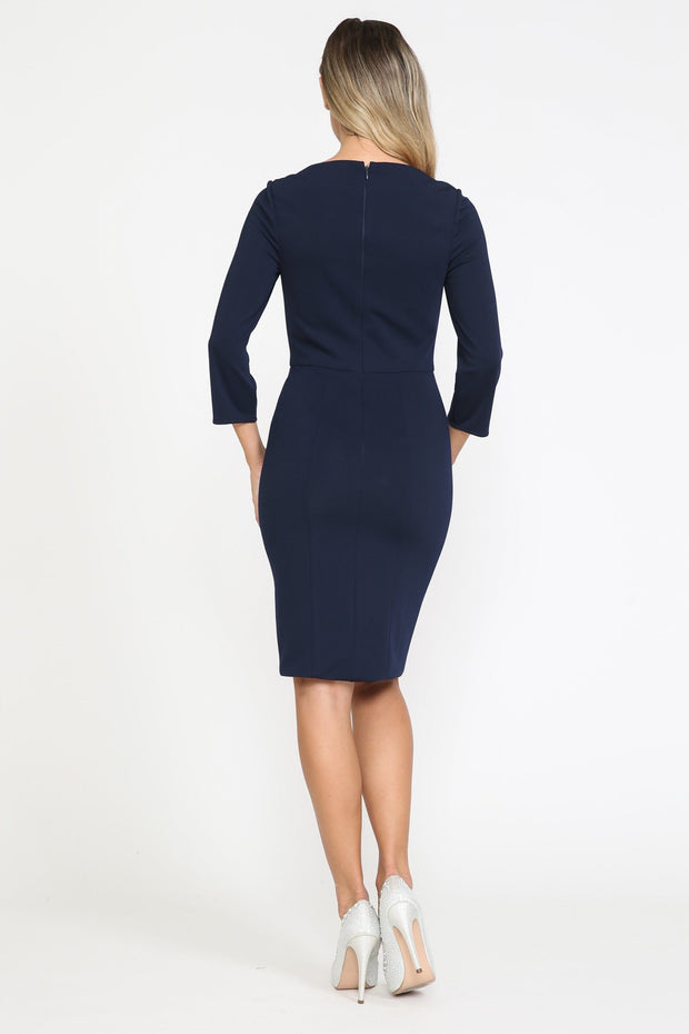 Fitted Short 3/4 Sleeve Dress by Poly USA 8526