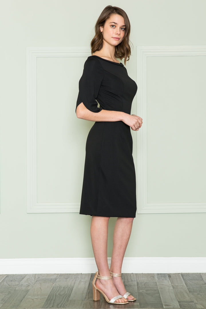 Fitted Short Mid-Sleeve Jersey Dress by Poly USA 8772