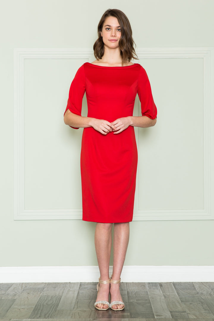 Fitted Short Mid-Sleeve Jersey Dress by Poly USA 8772