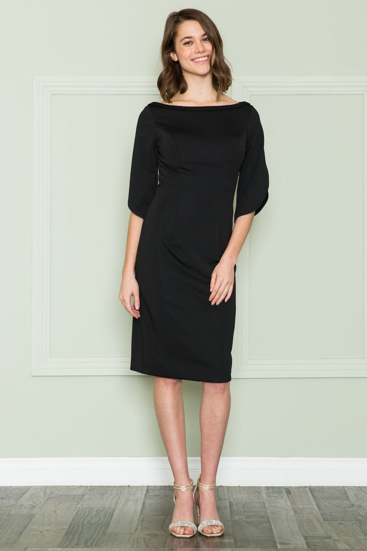 Fitted Short Mid-Sleeve Jersey Dress by Poly USA 8772