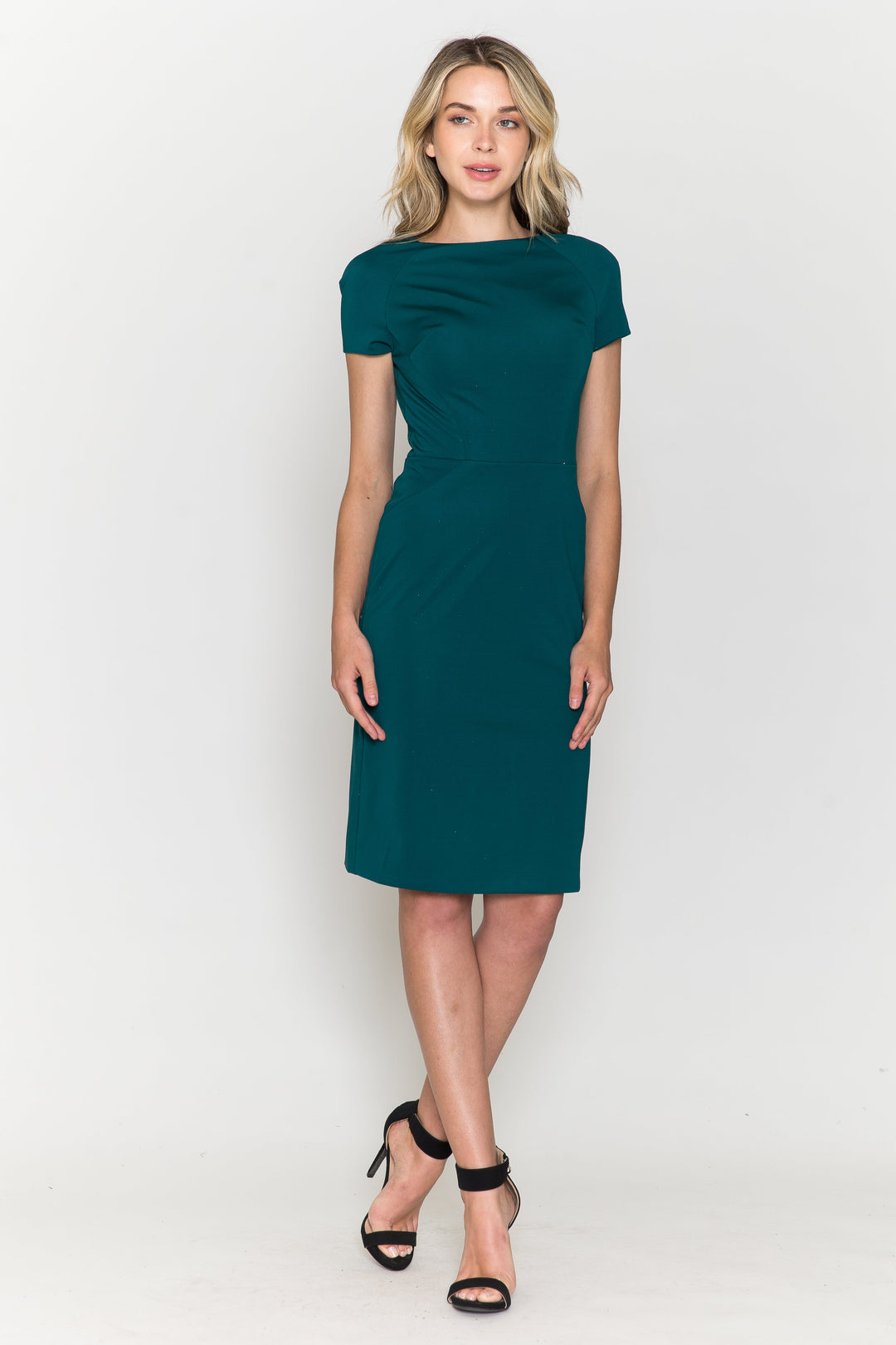 Fitted Short Sleeve Cocktail Dress by Poly USA 8774