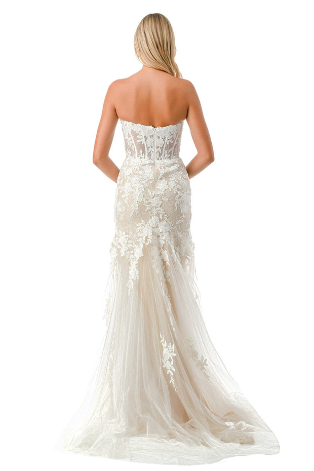 Fitted Strapless Corset Wedding Gown by Coya MS0020