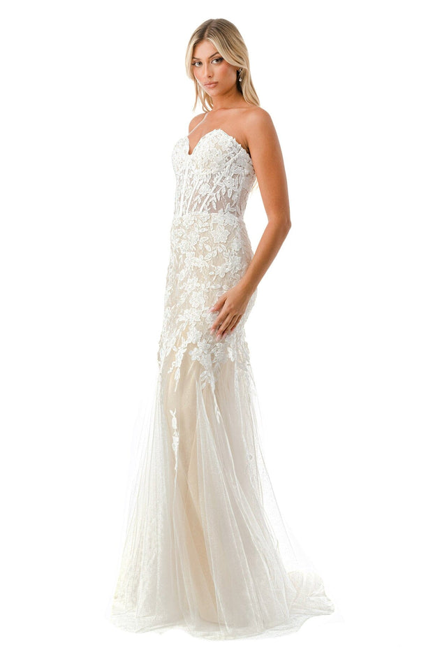 Fitted Strapless Corset Wedding Gown by Coya MS0020