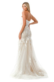Fitted Strapless Corset Wedding Gown by Coya MS0020