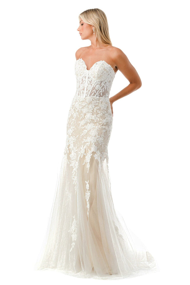 Fitted Strapless Corset Wedding Gown by Coya MS0020