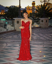 Fitted Strapless Sequin Gown by Cinderella Divine CH151