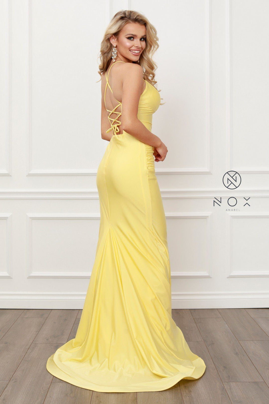 Fitted Sweetheart Gown with Corset Back by Nox Anabel C420