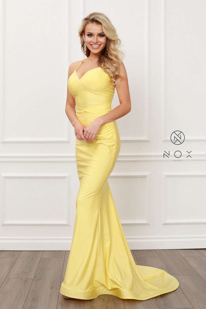 Fitted Sweetheart Gown with Corset Back by Nox Anabel C420