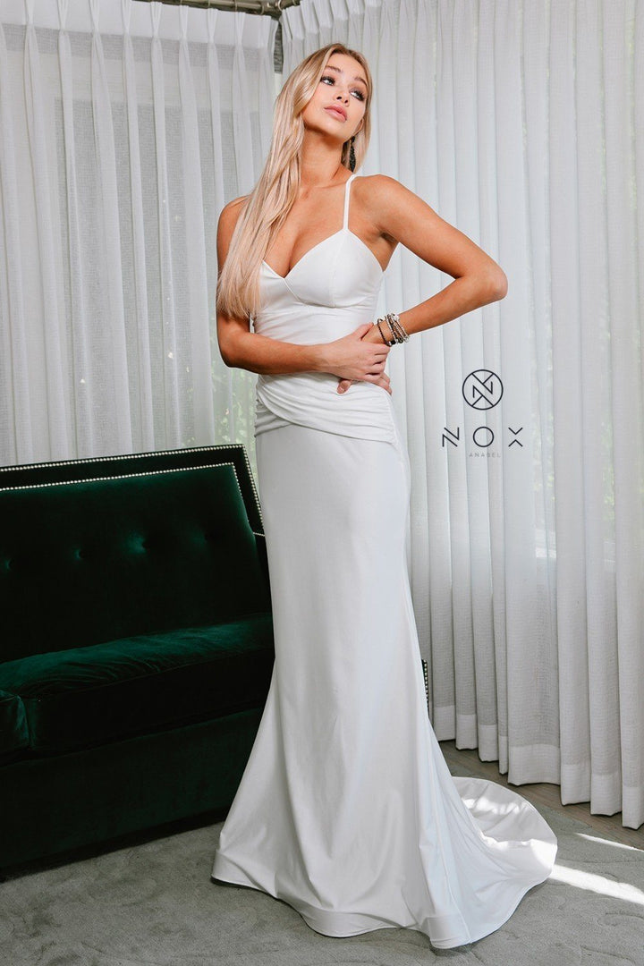 Fitted Sweetheart Gown with Corset Back by Nox Anabel C420