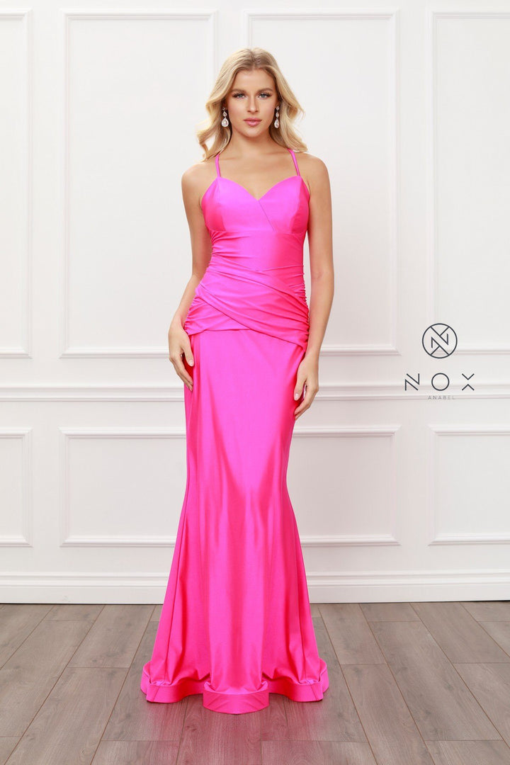 Fitted Sweetheart Gown with Corset Back by Nox Anabel C420