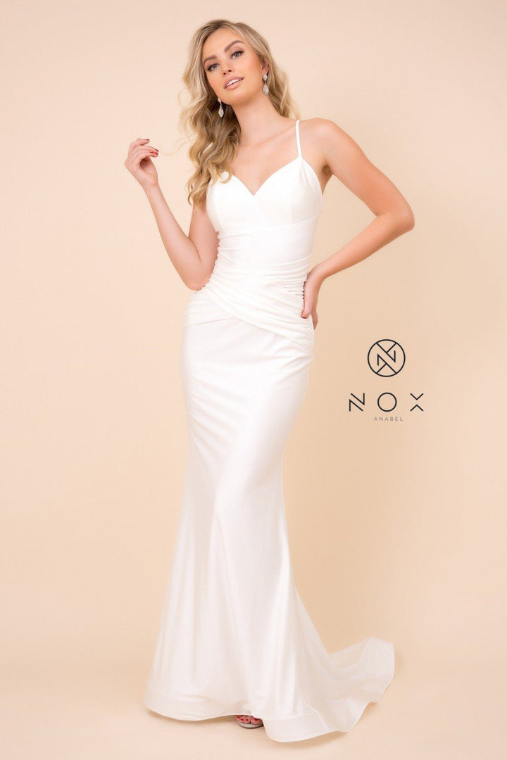 Fitted Sweetheart Gown with Corset Back by Nox Anabel C420