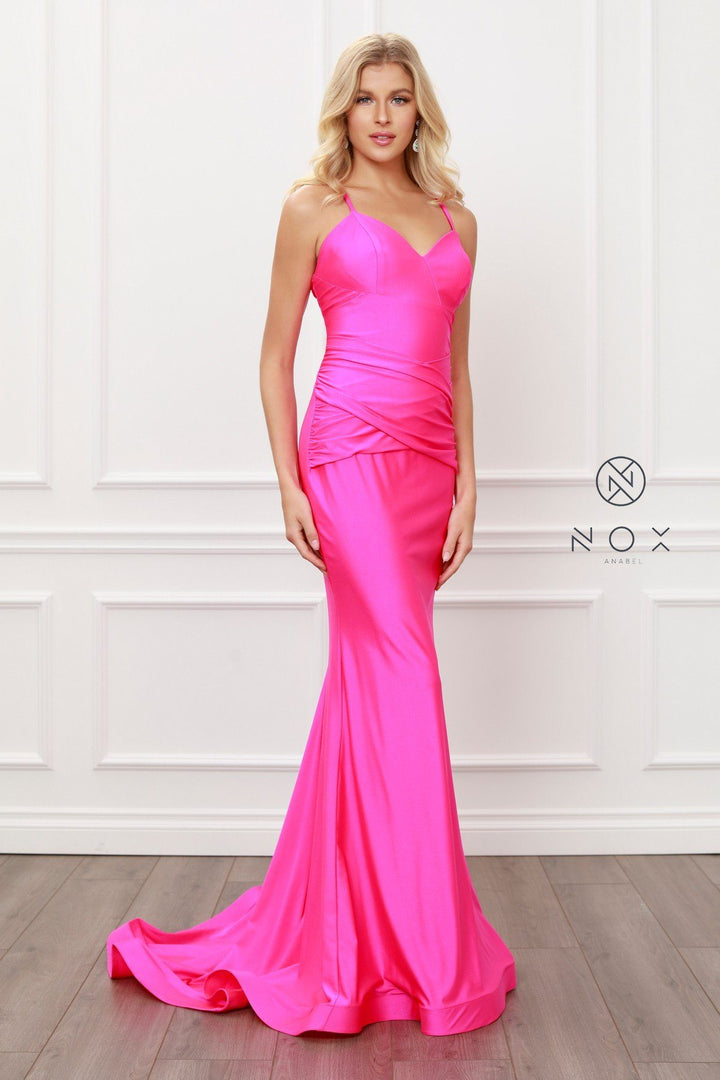Fitted Sweetheart Gown with Corset Back by Nox Anabel C420