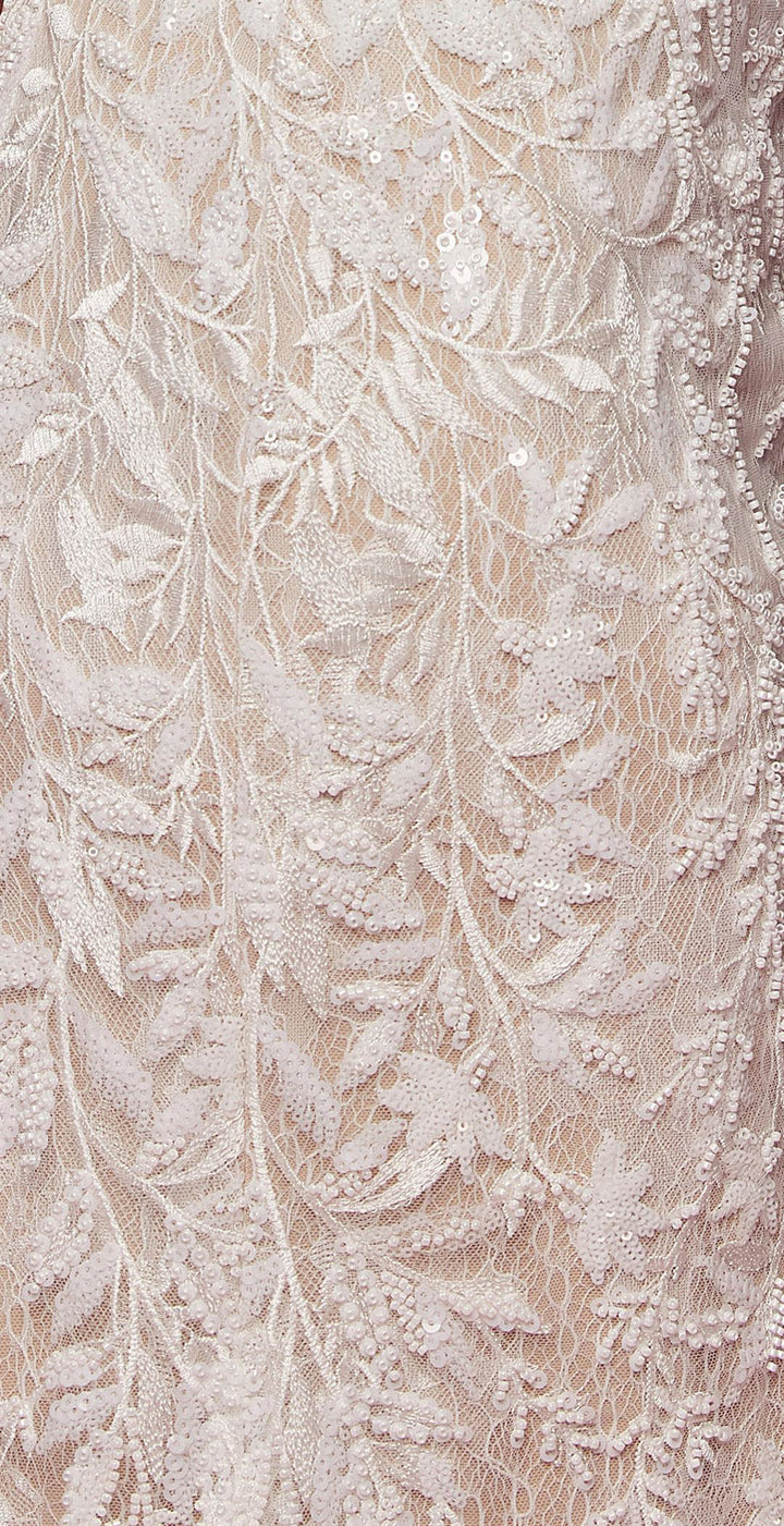 Fitted V-Neck Lace Bridal Gown by Nox Anabel JE915