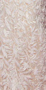 Fitted V-Neck Lace Bridal Gown by Nox Anabel JE915