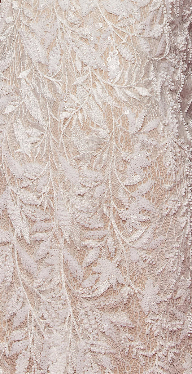 Fitted V-Neck Lace Bridal Gown by Nox Anabel JE915
