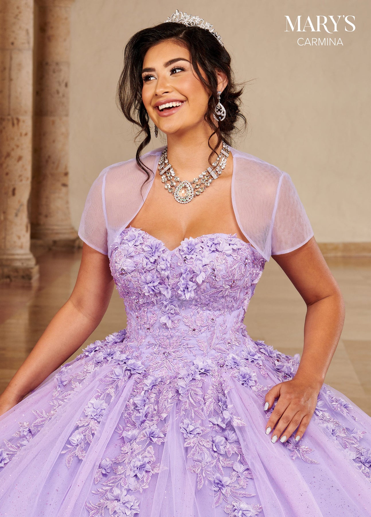 Floor Length Sleeve Quinceanera Dress by Mary s Bridal MQ1092 ABC Fashion