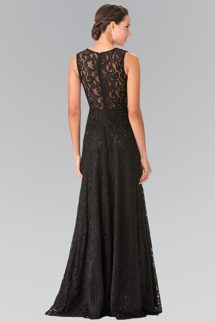 Floor Length Sleeveless Beaded Lace Dress by Elizabeth K GL1460-Long Formal Dresses-ABC Fashion