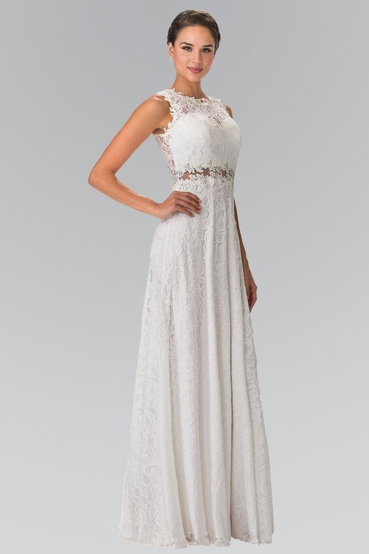 Floor Length Sleeveless Beaded Lace Dress by Elizabeth K GL1460-Long Formal Dresses-ABC Fashion