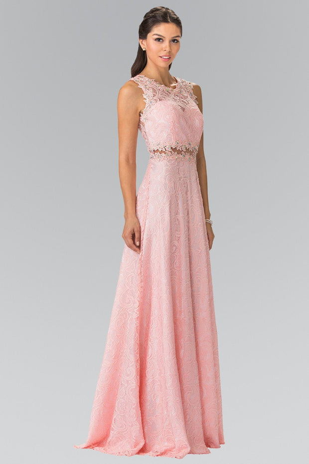 Floor Length Sleeveless Beaded Lace Dress by Elizabeth K GL1460-Long Formal Dresses-ABC Fashion