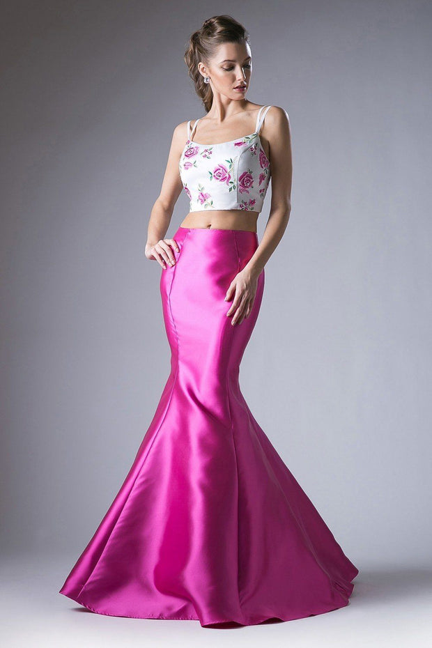 Floral Applique 2 Piece Mermaid Dress by Cinderella Divine KC1737