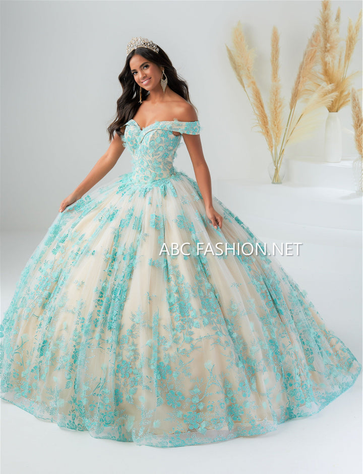 Floral Applique Quinceanera Dress by Fiesta Gowns 56445