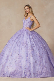 Floral Applique Sleeveless Ball Gown by Juliet 1446