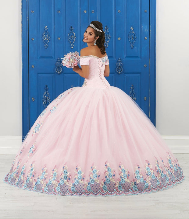 Floral Appliqued Off the Shoulder Dress by House of Wu LA Glitter 24049-Quinceanera Dresses-ABC Fashion