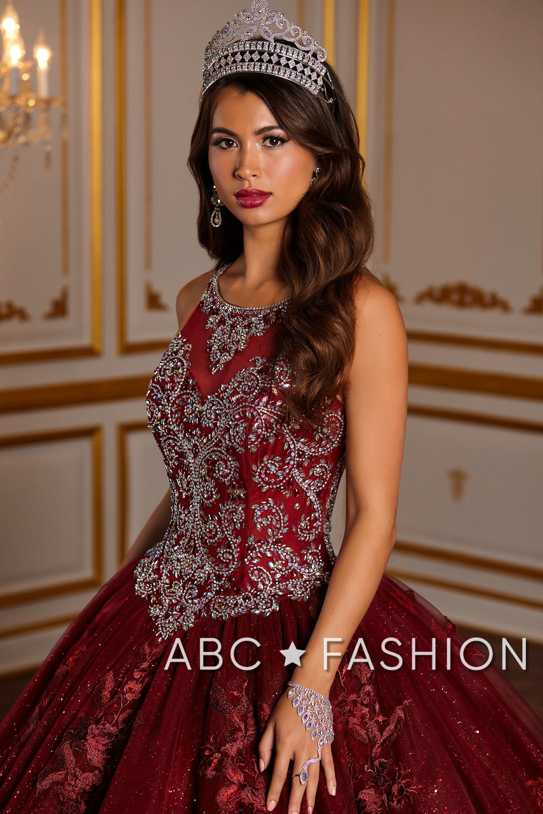 Floral Appliqued Quinceanera Dress by House of Wu 26884-Quinceanera Dresses-ABC Fashion