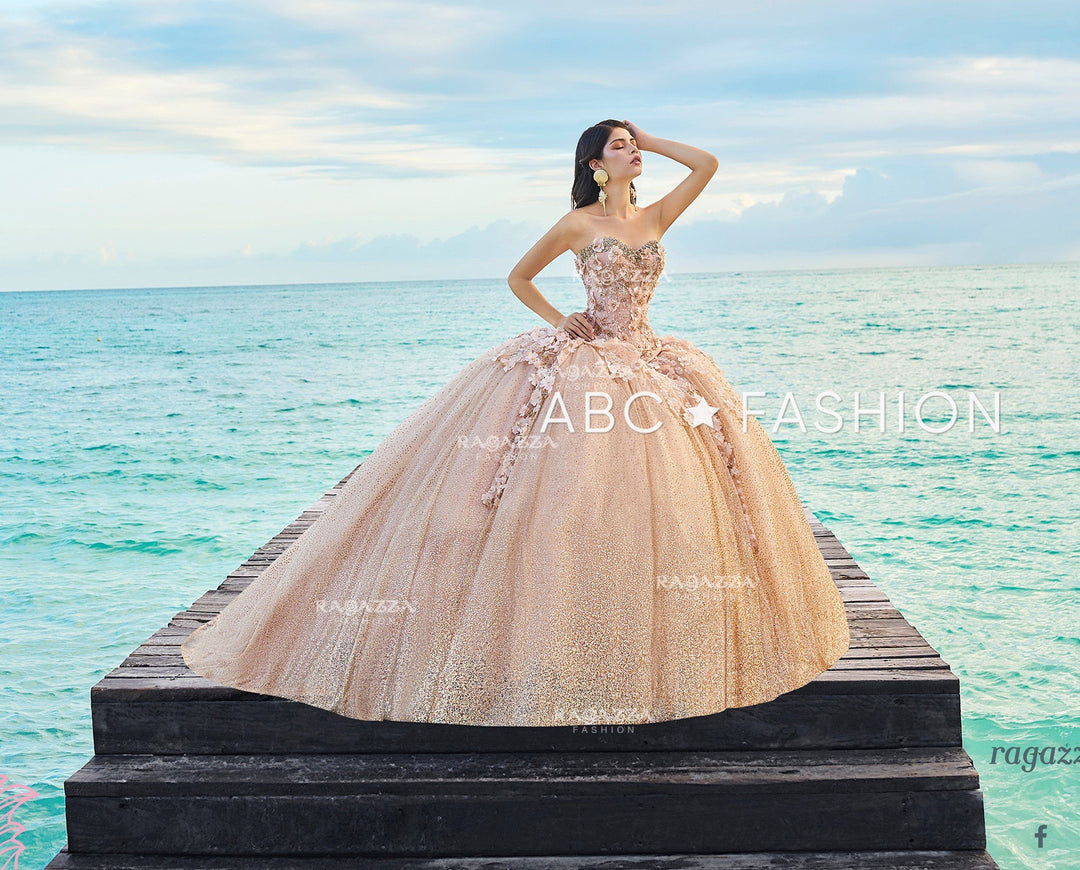 Floral Beaded 2-Piece Quinceanera Dress by Ragazza Fashion D08-508-Quinceanera Dresses-ABC Fashion