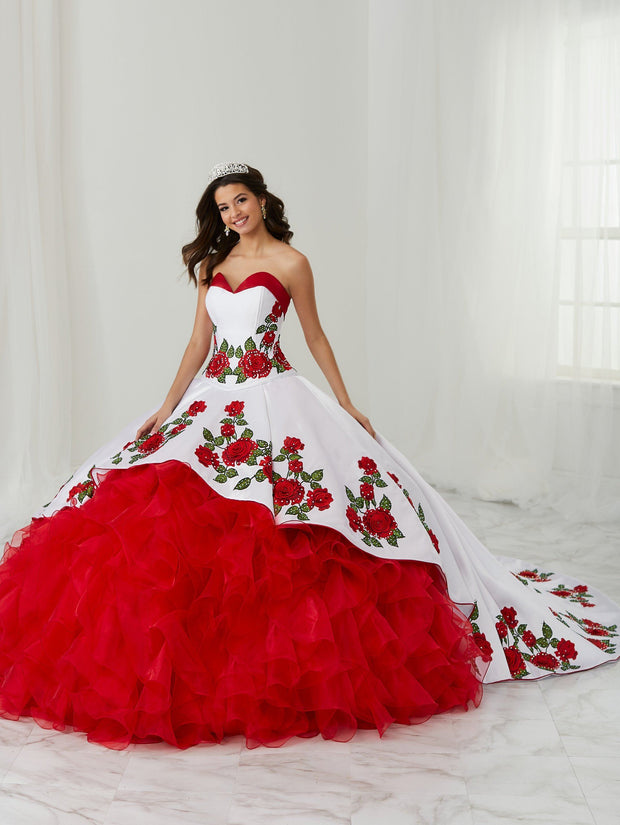 Floral Charro Quinceanera Dress by LA Glitter 24087