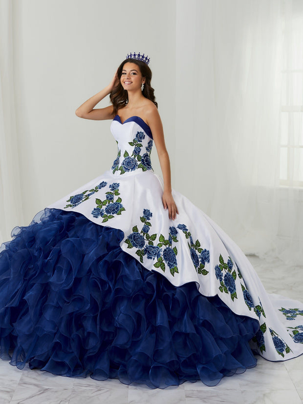 Floral Charro Quinceanera Dress by LA Glitter 24087