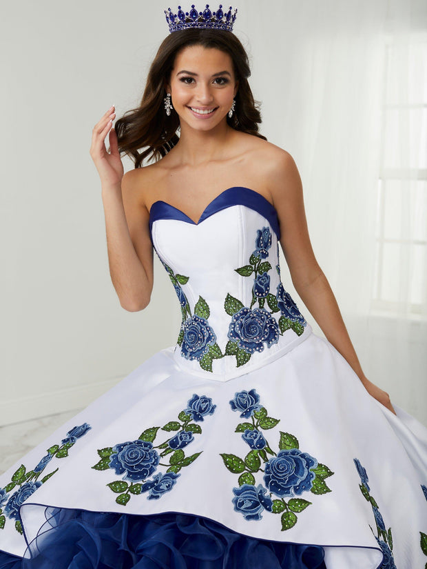 Floral Charro Quinceanera Dress by LA Glitter 24087