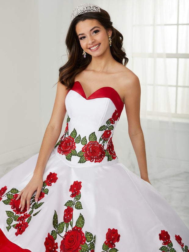 Floral Charro Quinceanera Dress by LA Glitter 24087