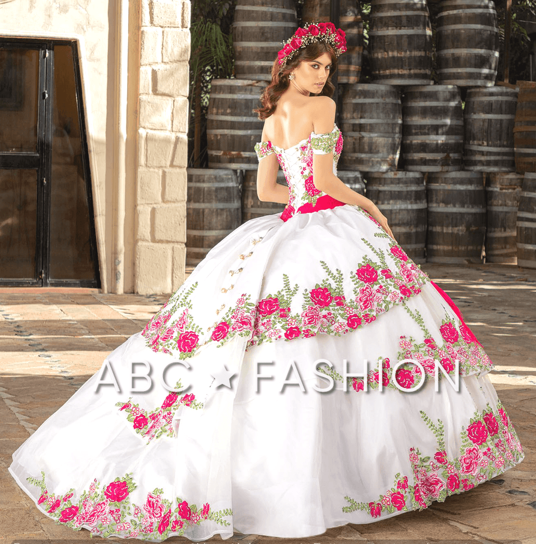 Floral Charro Quinceanera Dress by Ragazza MV33-133