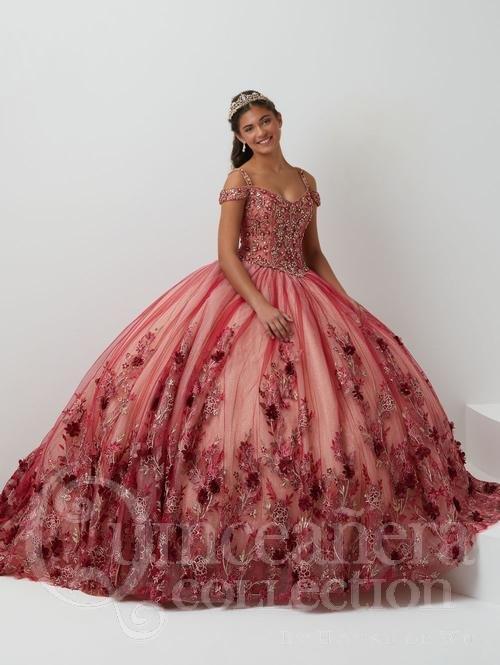 Floral Cold Shoulder Quinceanera Dress by House of Wu 26961