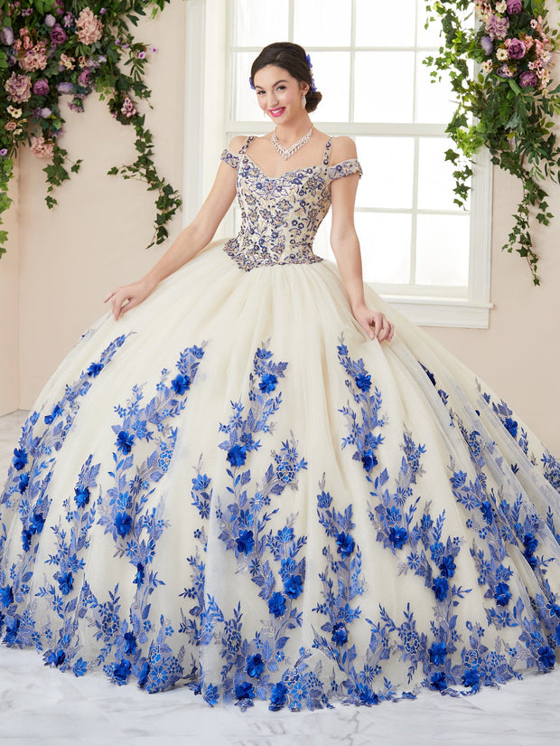 Floral Cold Shoulder Quinceanera Dress by House of Wu 26961
