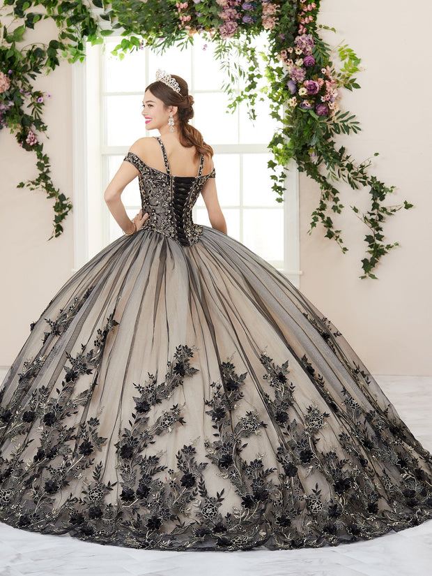 Floral Cold Shoulder Quinceanera Dress by House of Wu 26961