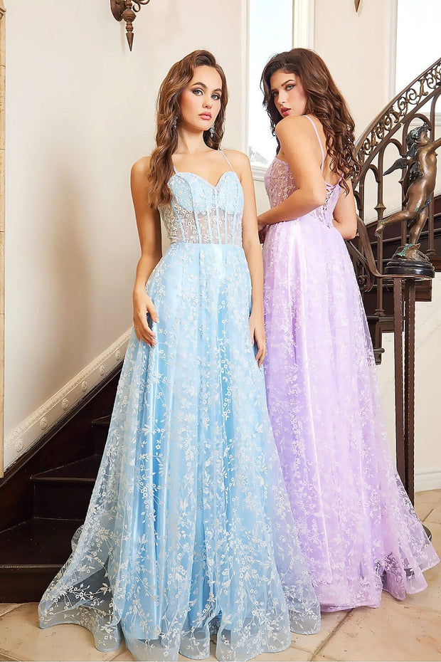 Gorgeous Lace Prom Dresses A-line Floral Gowns With Sweep Train CP120 –  cathyprom