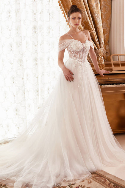 Ladivine CD397 Radiant Dimensional Floral Beading Fitted Gown
