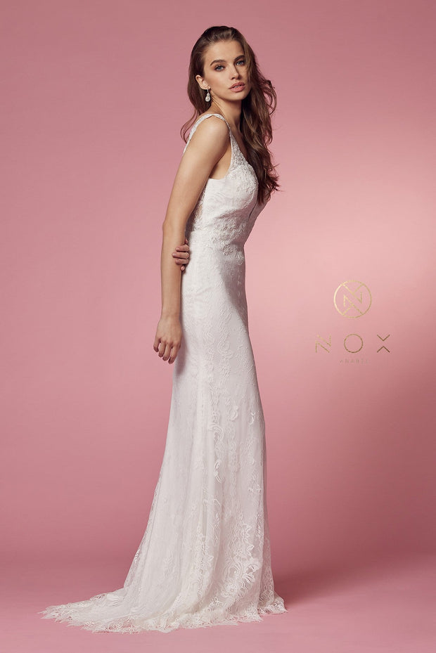 Floral Lace Mermaid Bridal Dress by Nox Anabel JS923