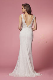 Floral Lace Mermaid Bridal Dress by Nox Anabel JS923