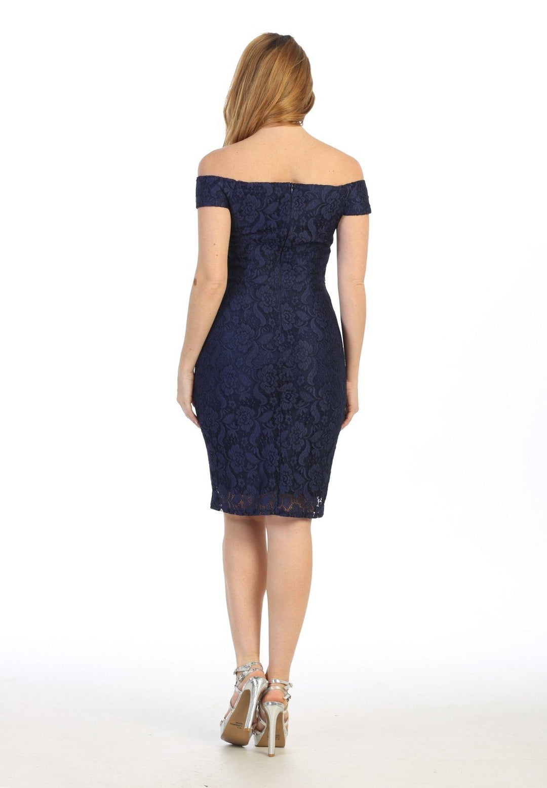 Floral Lace Short Off Shoulder Dress by Celavie 6333