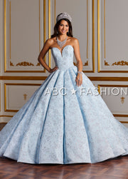 Floral Lace Strapless Quinceanera Dress by House of Wu 26932-Quinceanera Dresses-ABC Fashion