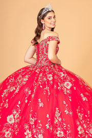 Floral Off Shoulder Ball Gown by Elizabeth K GL3074