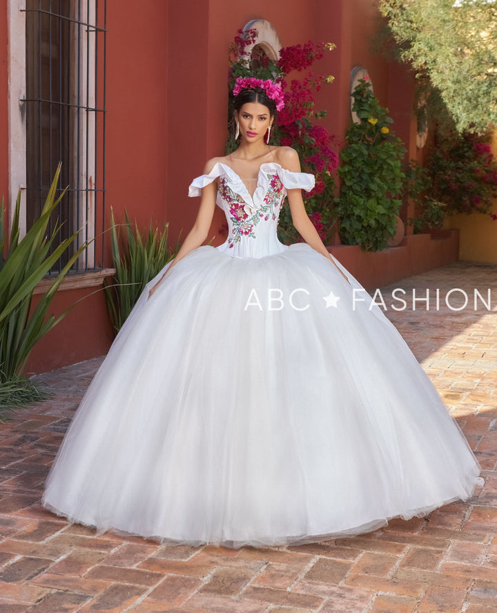 Floral Off Shoulder Quinceanera Dress by Ragazza M41-141